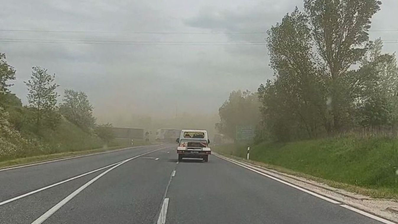 Megint brutális porvihar tombolt az M1-es autópályán (videó)