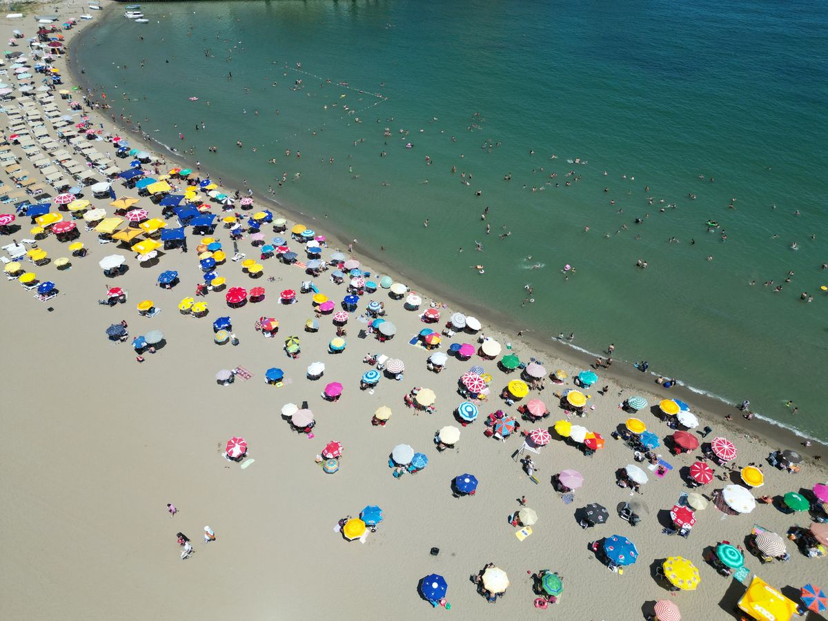 Tekirdag's beaches on a hot summer day