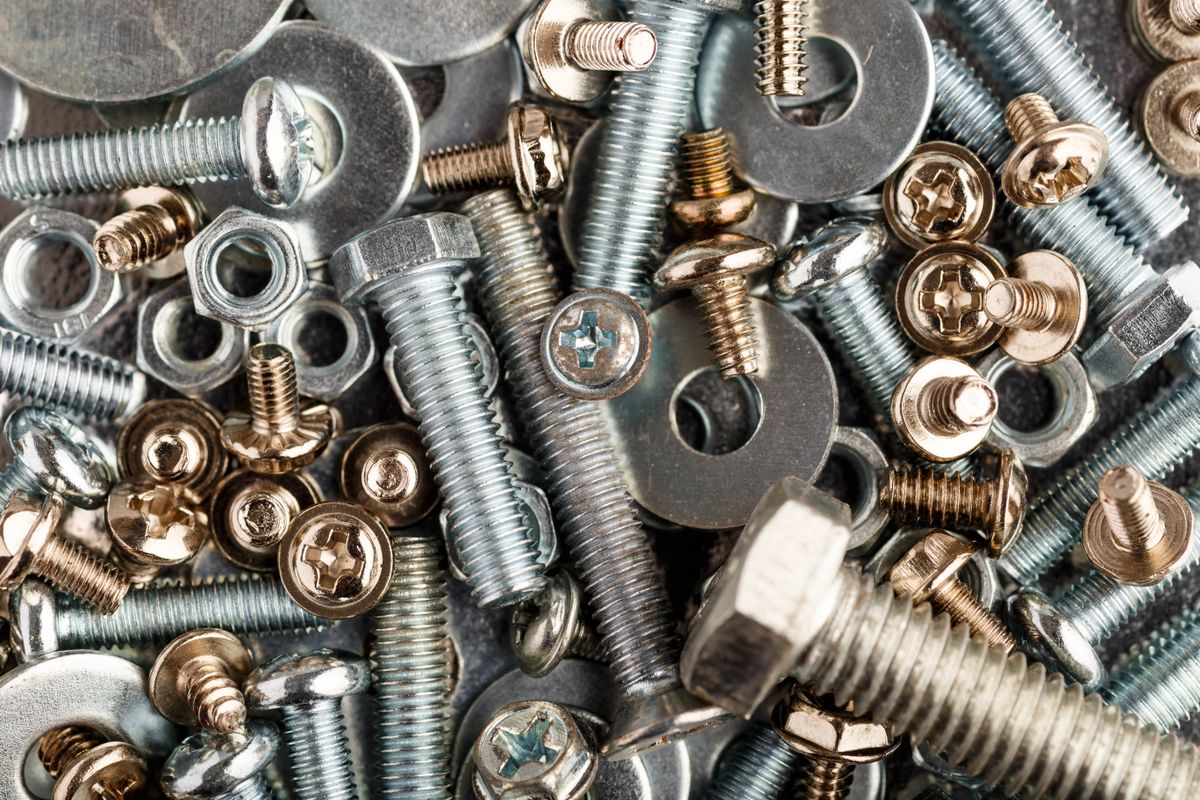 Mixed,Screws,And,Nails.,Industrial,Background.,Home,Improvement.bolts,And,Nuts.close-up