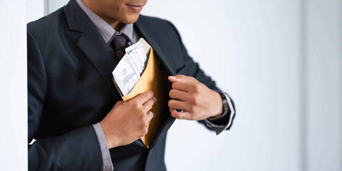 Businessman,Briefcase,Document,Envelope,With,Dollar,Banknotes,On,White,Background.