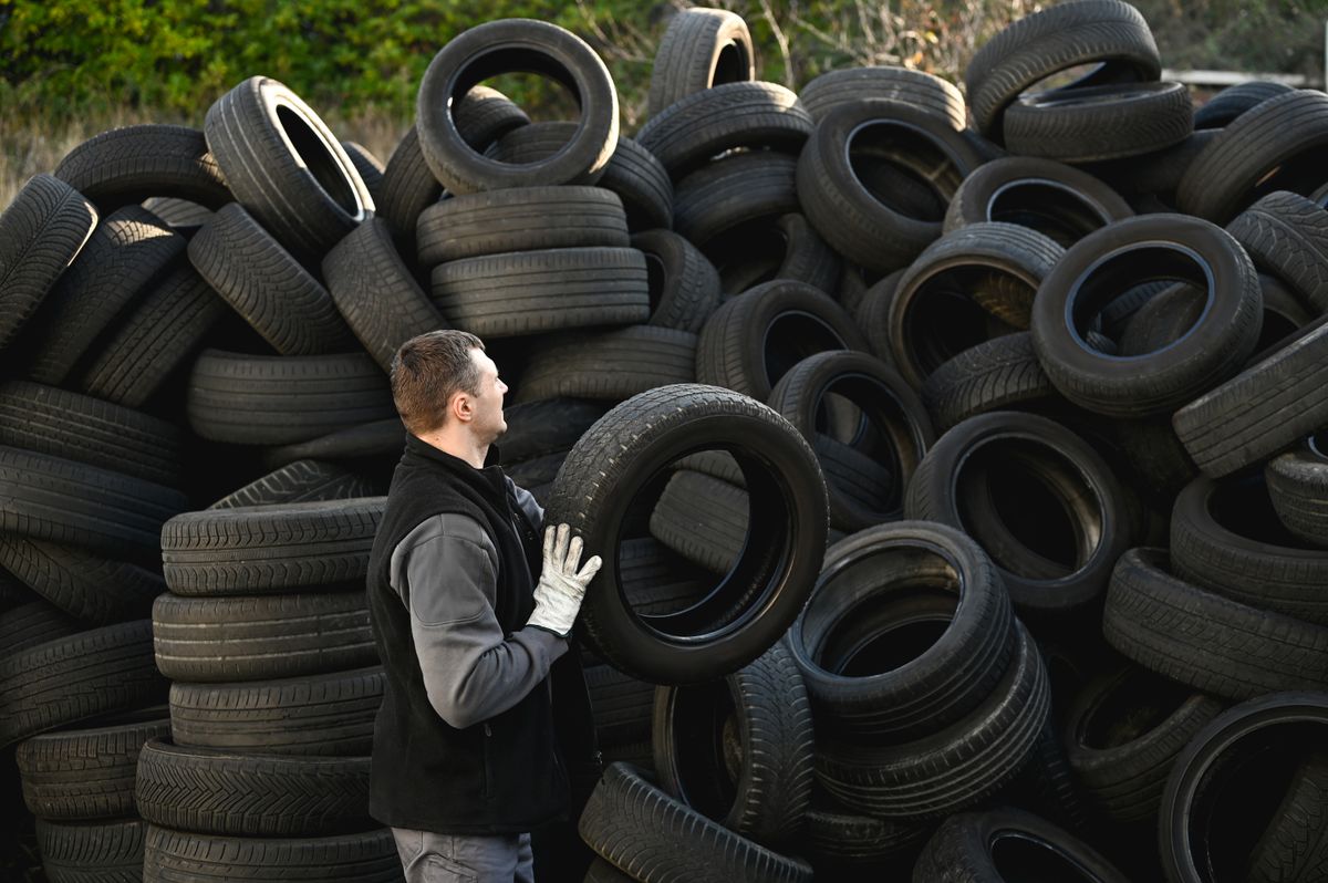 man working at the recycling factory