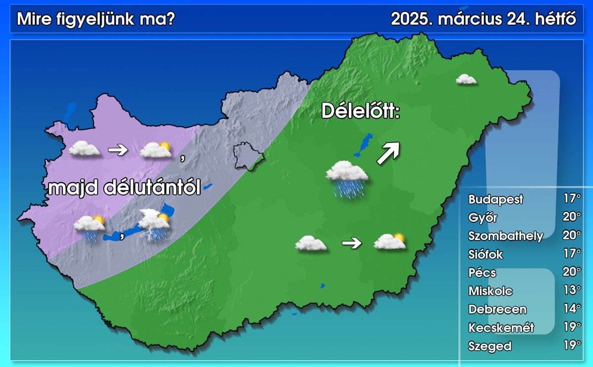 Időjárás-előrejelzés március 24-én