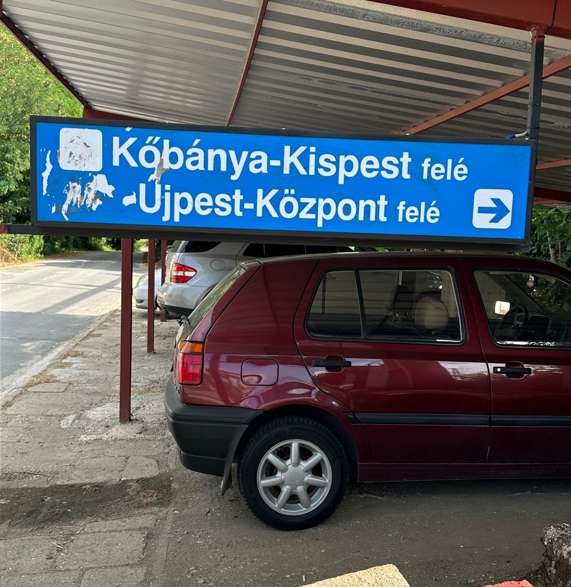metróirányjelző tábla, vasgyár