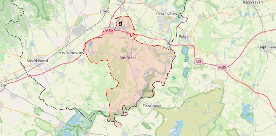 Tűz van Hejőpapi és Istvánmajor között