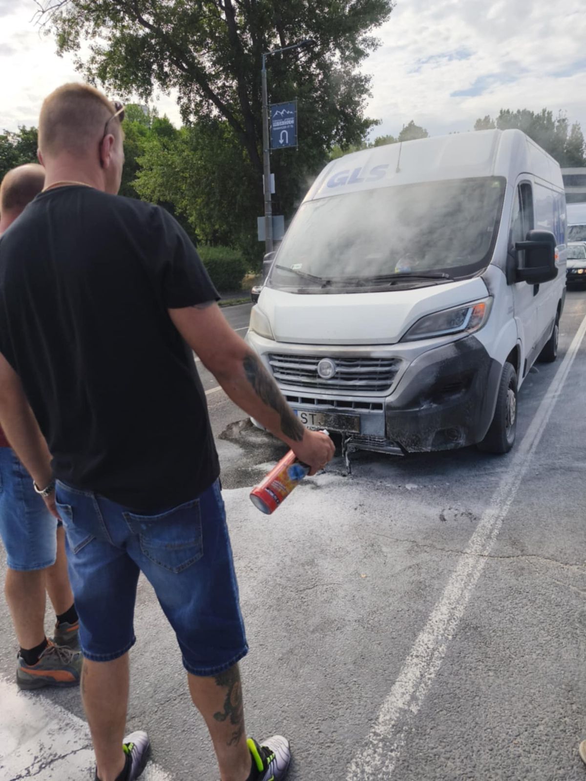 kigyulladt somagszállító Polgárőrség Miskolc Diósgyőr
