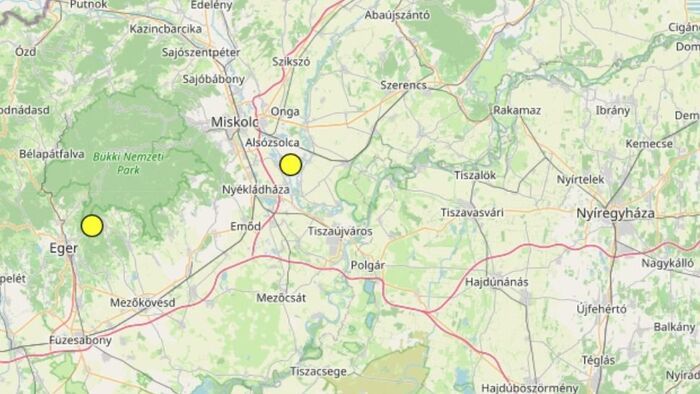 Megerősítették: földrengés volt Miskolc és Tiszaújváros között