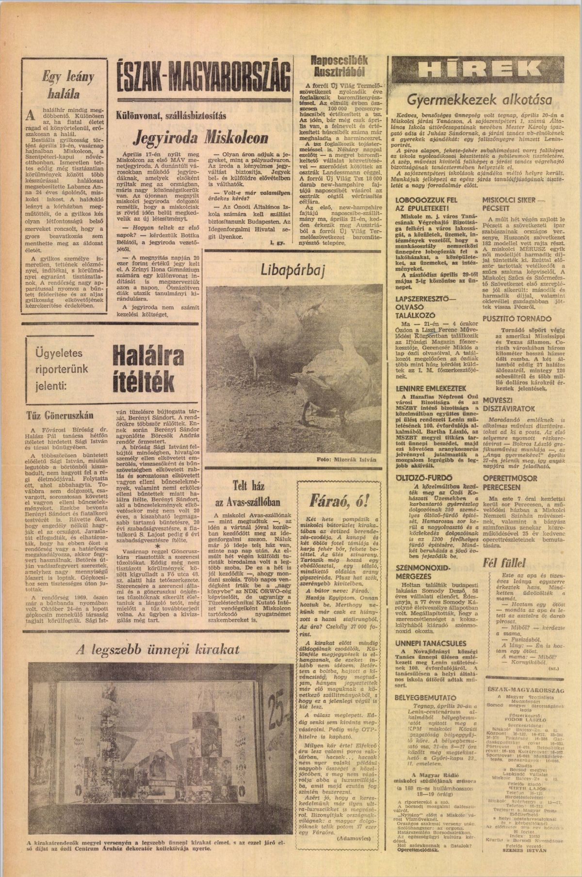 Észak-Magyarország 1970. április 21. Labancz Anna-gyilkosság